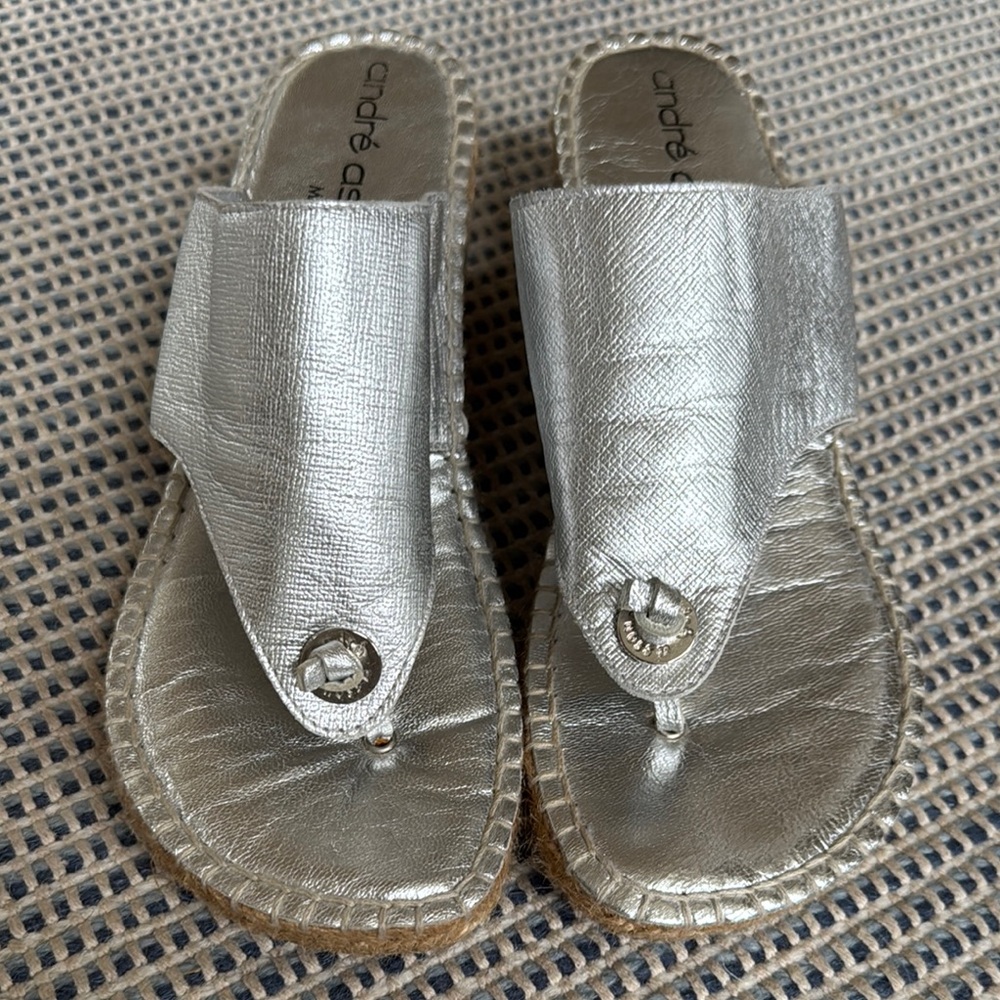 Andre Assous Metallic Silver Women's Sandals